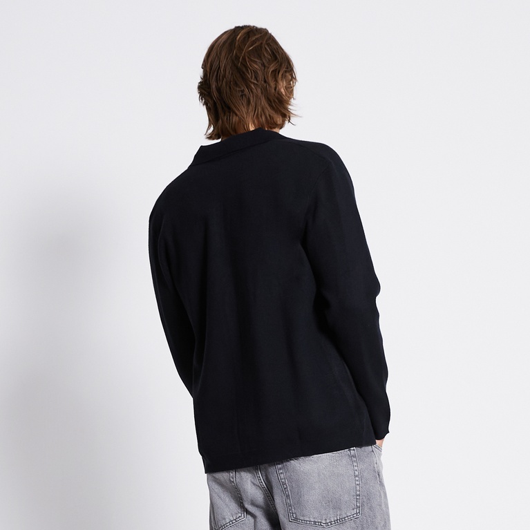 Zip Knit Cardigan "Reed" Black